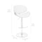 Armen Living Naples Cream Faux Leather Adjustable Height Swivel Walnut Wood and Chrome Base Bar Stool LCNABACRWA - alternate 7